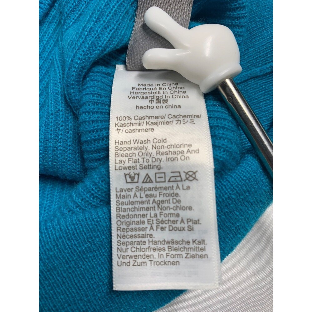 J. Crew Teal Cashmere Short Sleeve Sweater Size M Medium Ribbed Knit Top - Picture 8 of 9